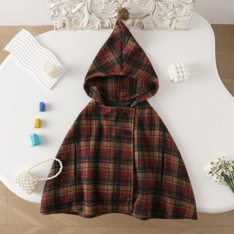 Baby Clothing Winter - Jas Anak Perempuan Motif Kotak-kotak, Mantel