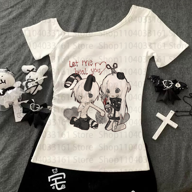 Kaos Anime Girl Y2k, Kaos Goth - Baby Y2K Clothing ulasan dan harga